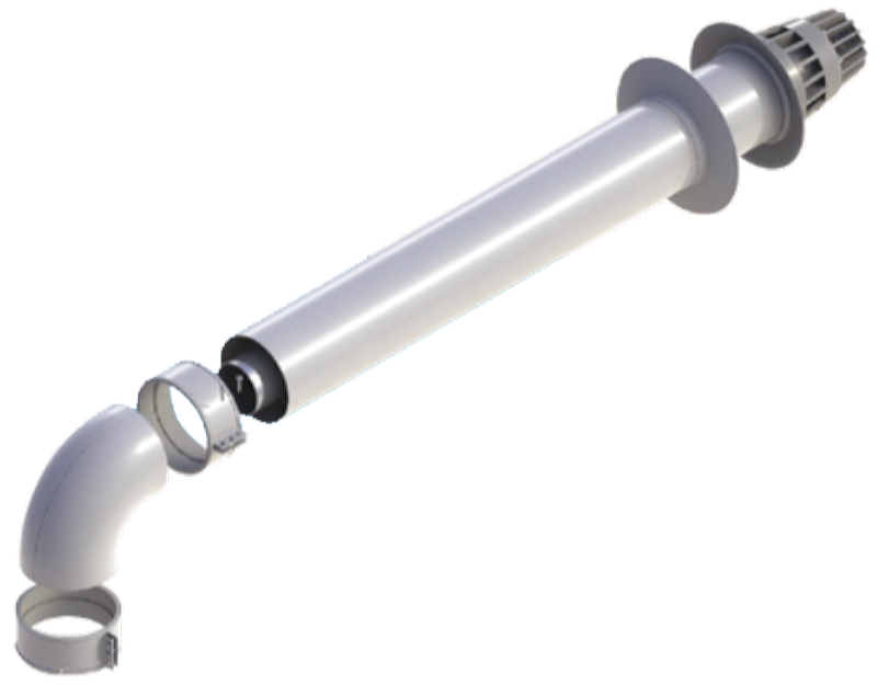 1d59d55e43987f40ef9b7bddc808e7da Комплект коаксиального дымохода 60/100, 1,0м Ariston - Зображення 1