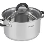 Кастрюля Ardesto Gemini, стеклянная крышка, 3,6 л,  серые ручки с силиконом,нержавеющая сталь