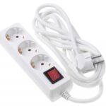 Сетевой фильтр 2Е 3XSchuko с выключателем 3G1.5*3M, белый