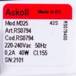 Помпа (насос) для пральної машини 290903 RC0014 Askoll 40 Вт M325 (контакти роздільні ззаду; на 3 засувки) - Зображення 3