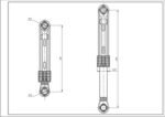 Амортизатор бака для пральної машини Samsung DC66-00343G AKS 100N L=165-255mm D отворів=10mm - Зображення 2