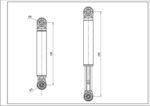 Амортизатор бака для пральної машини Miele 4500826 ANSA 120N L=180-270mm D отворів=8mm - Зображення 2