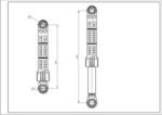 Амортизатор бака для пральної машини Samsung DC66-00343H DP 70N L=150-220mm D отворів=10/13mm - Зображення 2