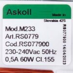 Помпа циркуляційна для посудомийної машини Indesit C00302796 M233 60W 0.5A - Зображення 2
