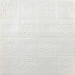 Самоклеющаяся декоративная потолочно-стеновая 3D панель 700x700x3мм Белый (114-3) SW-00000697