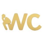 Зеркальный декор акриловый самоклеющийся WC золото