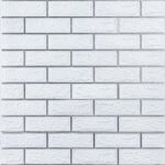 Самоклеющаяся 3D панель 700х770х3мм Белый кирпич полоска серебро (100-3) SW-00000752