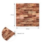 Самоклеюча декоративна 3D панель 700х770х5мм Коричнева Катеринославська цегла (179) SW-00000248 - Зображення 3