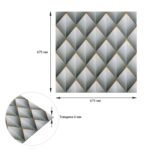 Панель стінова 3D 670х680х4мм Ромб сірий SW-00001986 - Зображення 3