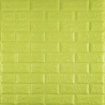 3D панель самоклеющаяся 700х770х5мм кирпич оттенок лайма (300-5) SW-00001331