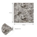 Декоративна 3D панель самоклейка 700х770х3мм Мармур чориний (061-3) SW-00000691 - Зображення 3