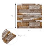 Самоклеюча декоративна 3D панель 700x700x5мм Коричневе дерево (049) SW-00000152 - Зображення 3