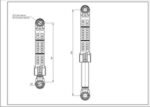 Амортизатор бака для пральної машини Bosch ANSA 00448032 (з дюбелем) 90N L=160-255mm D отвору=8/12(13)mm - Зображення 2