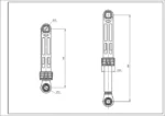 Амортизатор бака для пральної машини  Samsung AKS DC66-00531A 70N L=145-220mm D отвору=10/13mm - Зображення 4