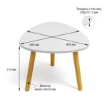 Столик журнальний трикутний 40х40х31см Білий SW-00003365 - Зображення 3