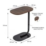 Столик приставний овальний 45х28х59см Walnut wood SW-00003367 - Зображення 3